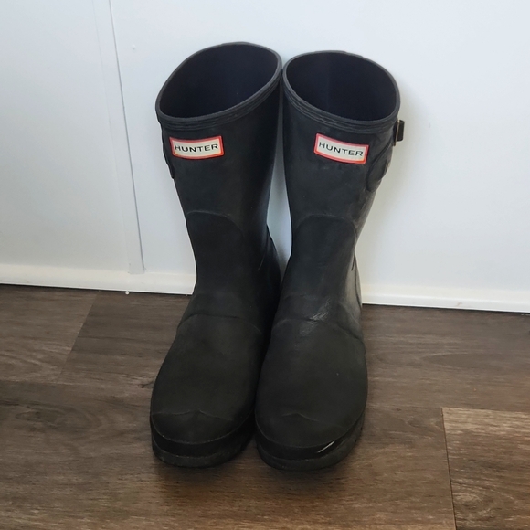 Hunter Shoes Hunter Womens Short Rain Boots With Side Buckle Size